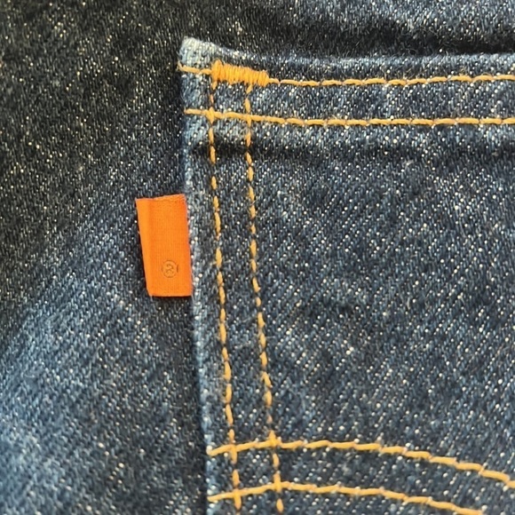 LEVI’S Vintage 517 DarkWash Straight Leg Rare Blank Orange Tab Jean 34 x 30 - Picture 8 of 8